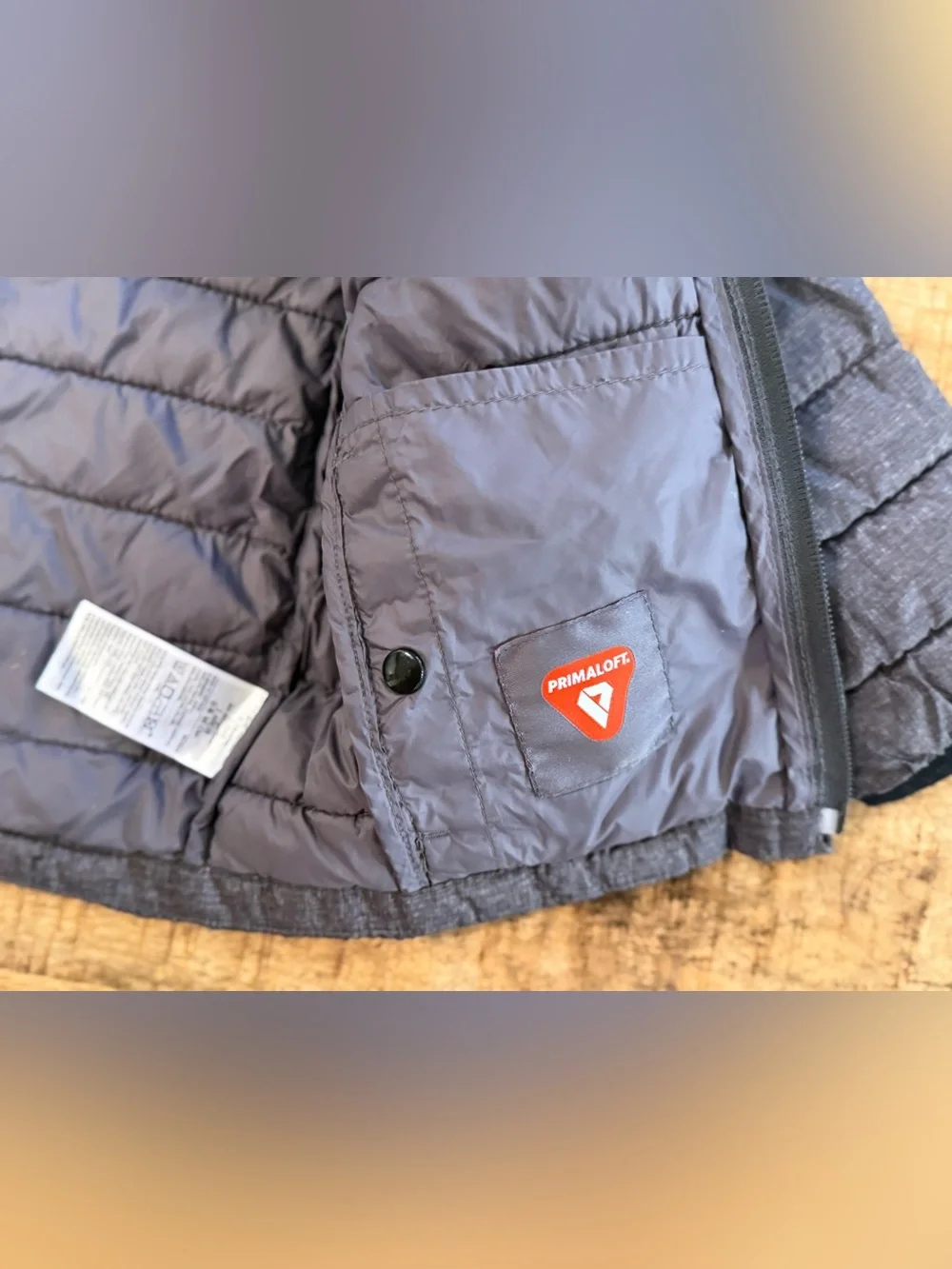 GAP Kids 2T Primaloft Hooded Puffer Jacket Gray Lightweight Winter Coat Toddler